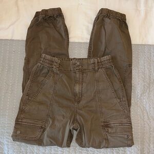 Garage Brown Sweatpants Relaxed Fit Elastic Waist